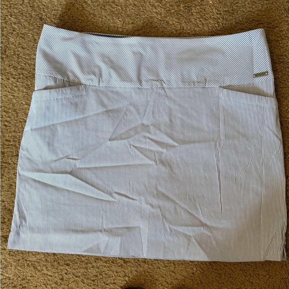 S.C. & CO Women's M‎ Blue White Striped Golf Skort Skirt Tummy Control Pockets